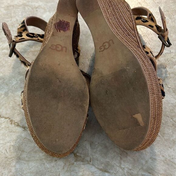 UGG Calf Hair Animal Print Wedges - Picture 6 of 9